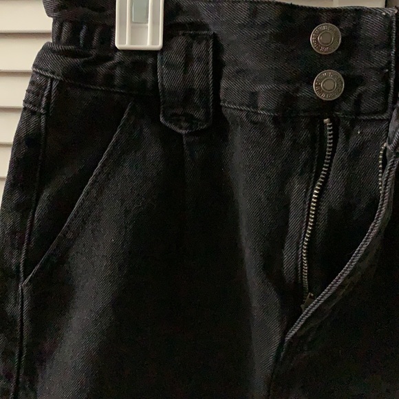Black denim jeans pleaded high waisted skirt - Picture 3 of 3